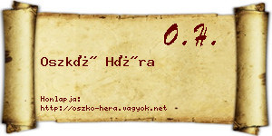 Oszkó Héra névjegykártya